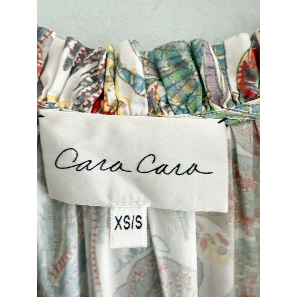 Cara Cara | Gibson Bird Paisley Ivory Multi Mini Dress | Sz XS/S - Picture 4 of 12